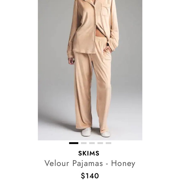 NWT SKIMS Velour Lounge Set in Honey - Picture 4 of 4